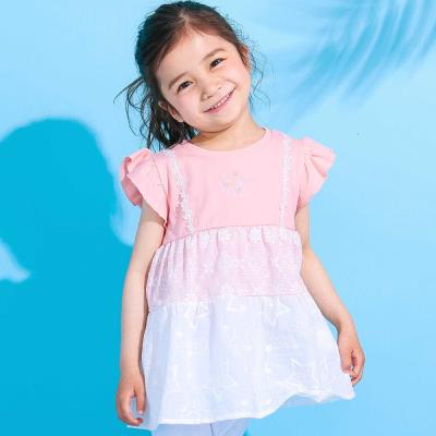 【接触冷感】レースティアード半袖Tシャツ(80~130cm)