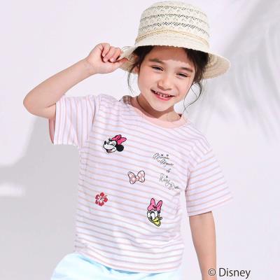 【ディズニーコレクション】キャラクター刺しゅうボーダー半袖Tシャツ(80~130cm)