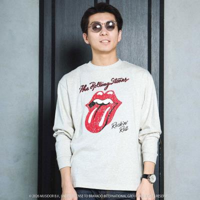 【ザ・ローリング・ストーンズｘSLAP】フロントｘバックロゴプリント長袖Tシャツ大人