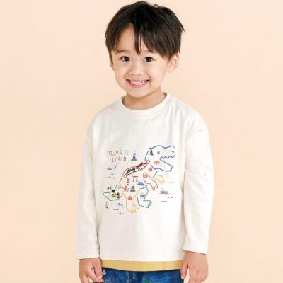 恐竜地図長袖Tシャツ(80~130cm)