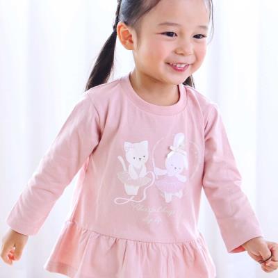 【スララク/防汚加工/オーガニックコットン】ときめきデザイン女の子長袖Tシャツ(80~130cm)