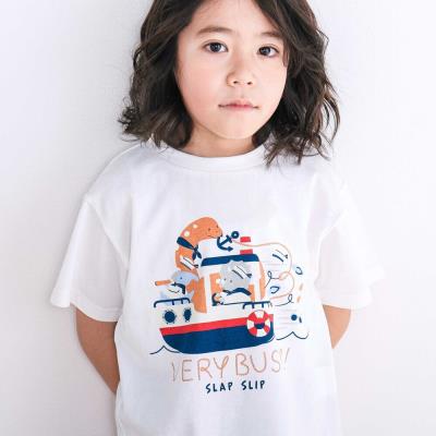 【スララク/吸汗速乾/接触冷感/オーガニックコットン】わくわく男の子半袖Tシャツ(80~130cm)