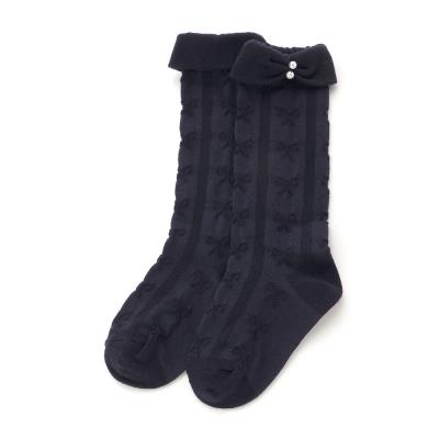 パールビーズ付き折り返しリボンハイソックス(13~21cm)