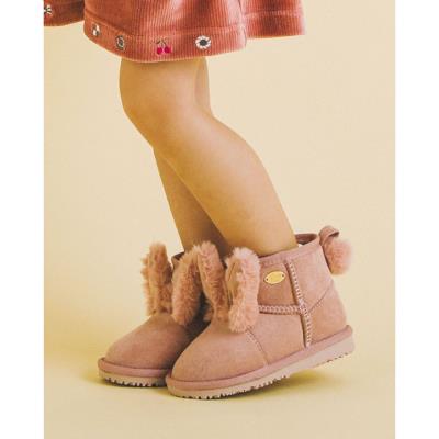 うさぎ くま プードル アニマル 耳 しっぽ ムートンブーツ (14~18cm)