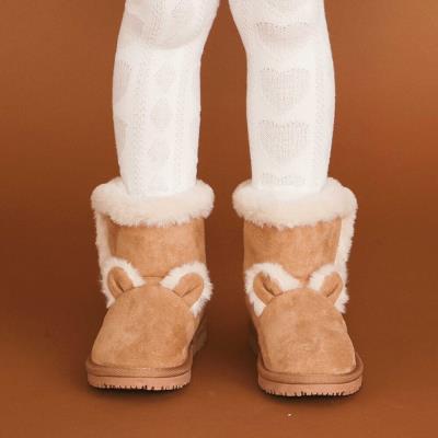 ウサギクマアニマル耳付きムートンブーツ(15~18cm)