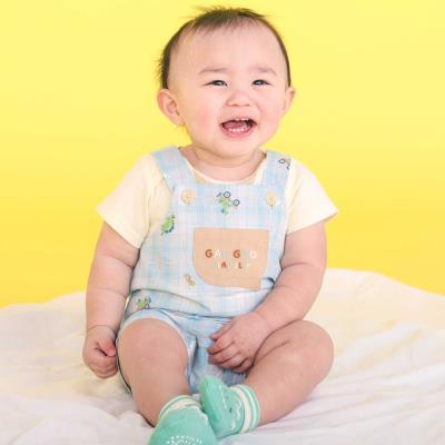 オシャベリモチーフ刺しゅうサロペット＋ボディミニセットベビー(70~80cm)