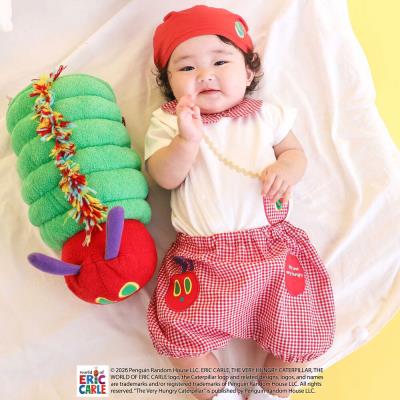 【絵本コラボ-はらぺこあおむし-】無地&チェック柄パンツ+帽子セットベビー(70~80cm)