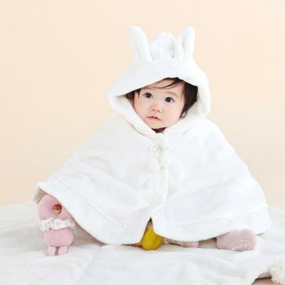 【型押しシリーズ】ウサギモチーフフード付きマントベビー(50~90cm)