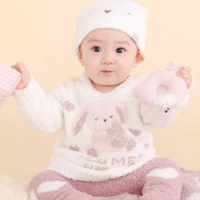 【お揃い】アニマルウサギ恐竜もこもこパッチニットトップス(70~80cm)