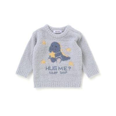 【お揃い】アニマルウサギ恐竜もこもこパッチニットトップス(70~80cm)