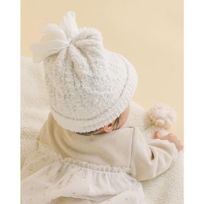 ケーブル編み ハート チュール リボン ニット帽 帽子 ベビー (44~48cm)