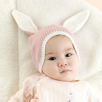 クマウサギ立体モチーフ付きニット帽ベビー(44~48cm)