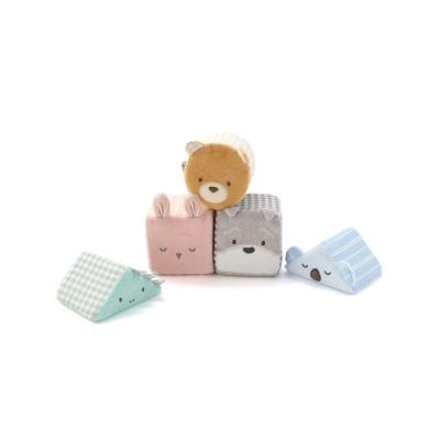 BabyThree 福袋 5色セット③ アニマル恐竜ふわふわブロック5ピースセットベビー(ﾜﾝｻｲｽﾞ