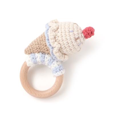 アイスクリームクマウサギアニマル恐竜かぎ編みモチーフ付き歯がためベビー