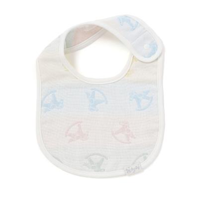 【お揃い】コットンクマ木馬総柄3重ガーゼスタイベビー