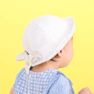 日よけ＆レース付き帽子ベビー(46~48cm)