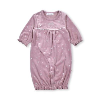 ドットレース ティアラ 刺繍 裾 ギャザー 2WAYオール ベビー (50~70cm)