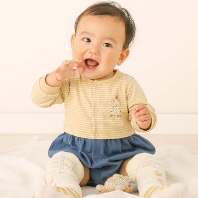 アニマルプリントボーダー柄ドッキングボディミニベビー(70~80cm)