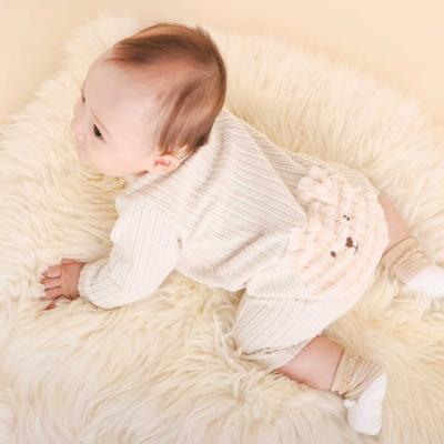 アニマルウサギイヌ恐竜モコモコおしりモチーフロンパース(60~80cm)