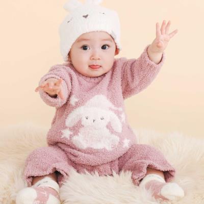 【お揃い/ウォッシャブル加工】アニマルウサギクマロボットもこもこロンパース(70~80cm)