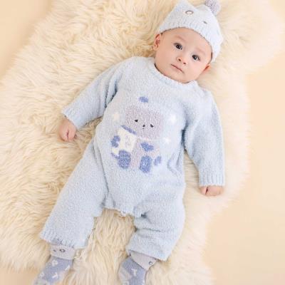 【お揃い/ウォッシャブル加工】アニマルウサギクマロボットもこもこロンパース(70~80cm)