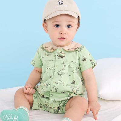 【お揃い】襟モチーフ総柄ロンパースベビー(60~80cm)