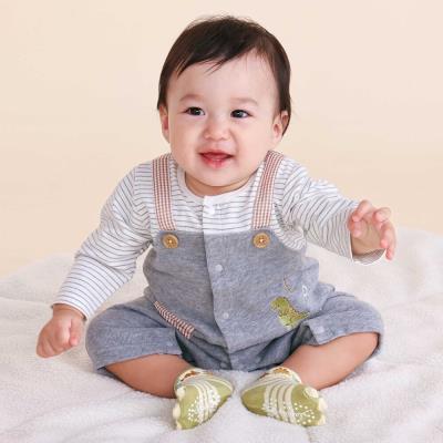 恐竜モチーフヒレ付きサロペット重ね着風ロンパースベビー(70~80cm)