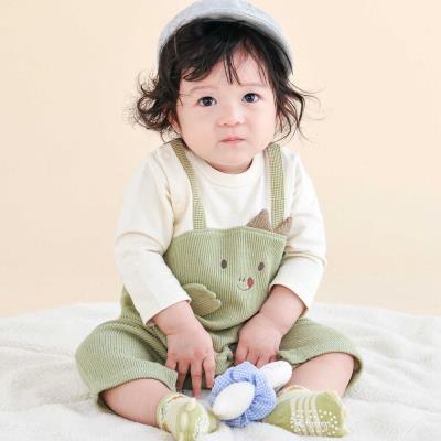 クマ恐竜モチーフサロペット風カバーオールベビー(60~80cm)