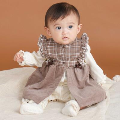 肩フリル刺しゅう裏毛ロンパースベビー(70~80cm)