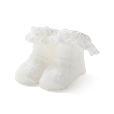 花モチーフ編みレースソックスベビー(9~12cm)