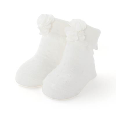 立体花モチーフソックスベビー(9~12cm)