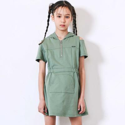 フルジップ肩あきフードワンピース(110~150cm)