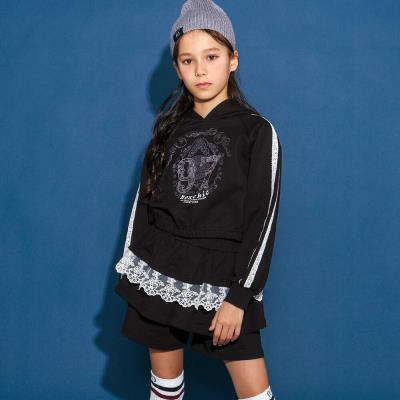 フーディ＆レースギャザーフレアスカパンセットアップ(110~150cm)