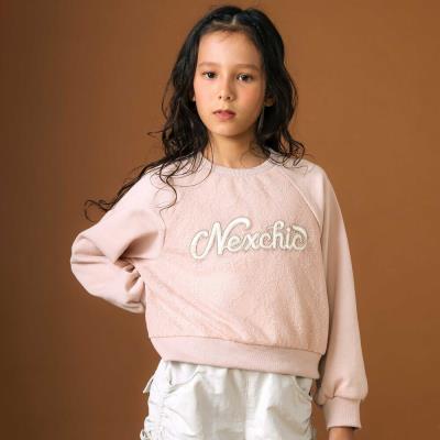 サテンパッチレース裏毛トレーナー(110~150cm)