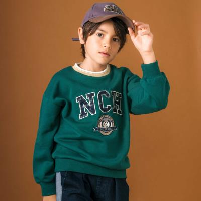 素材色々ロゴパッチ裏毛トレーナー(110~150cm)