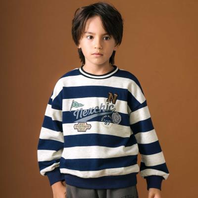 フェルトパッチ刺しゅう入り裏毛トレーナー(110~150cm)