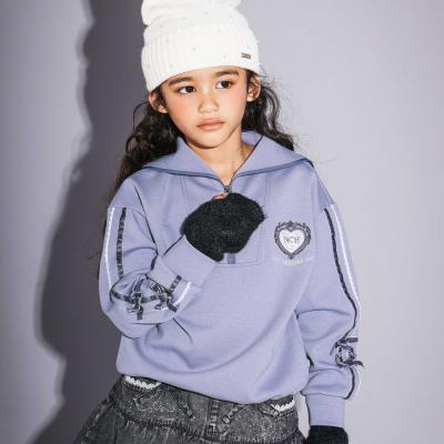 セーラーカラーハーフジップリボントレーナー(110~150cm)