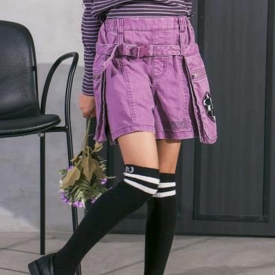 ツイルヒョウ柄デニムショートパンツ(110~150cm)