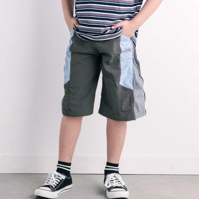 サイドメッシュ切り替えタフタ6分丈パンツ(110~150cm)