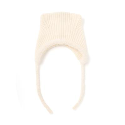 ボンボン耳付きニット帽