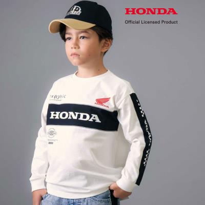 【Hondaｘnexchic】ロゴプリント天竺長袖Tシャツ(110~150cm)