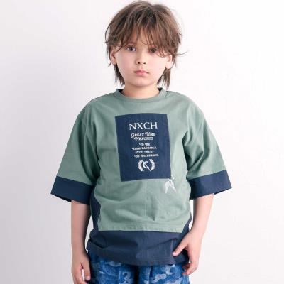 タフタ切り替え天竺半袖Tシャツ(110~150cm)