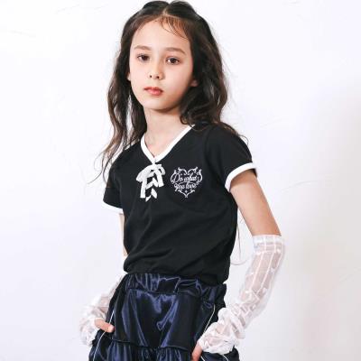 レースアップTシャツ＆レースアームカバーセット(110~150cm)