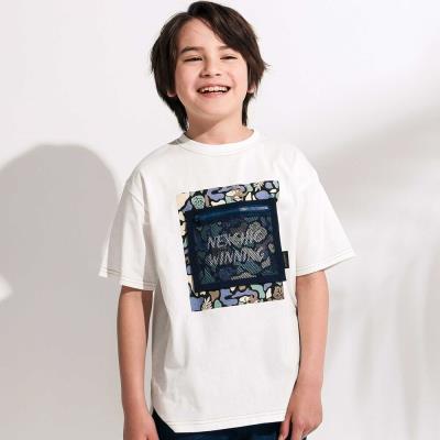 【接触冷感】迷彩柄メッシュポケット付き天竺Tシャツ(110~150cm)
