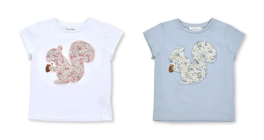 item 02 花柄リスパッチTシャツ×パンツ
