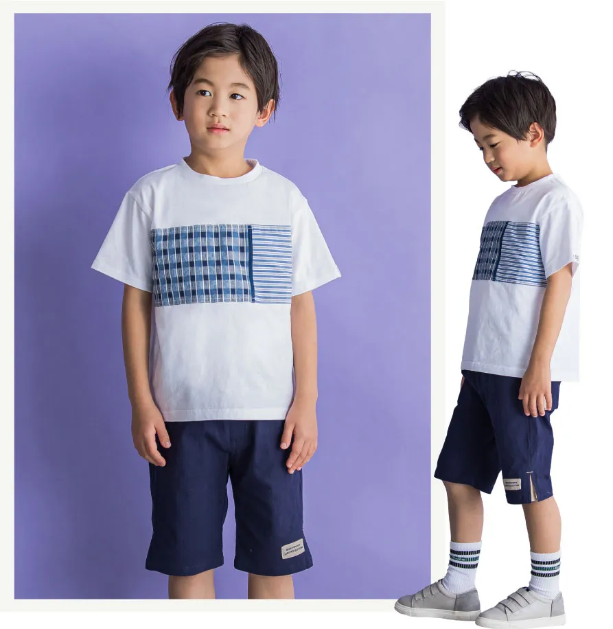 item 08 切り替えTシャツ＆配色パンツ