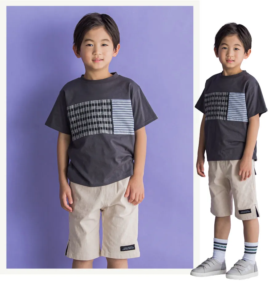 item 08 切り替えTシャツ＆配色パンツ