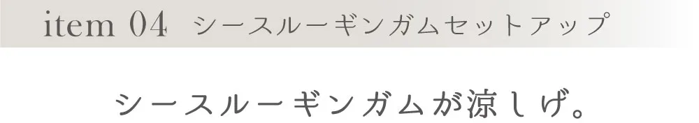 item 04 シースルーギンガムセットアップ
