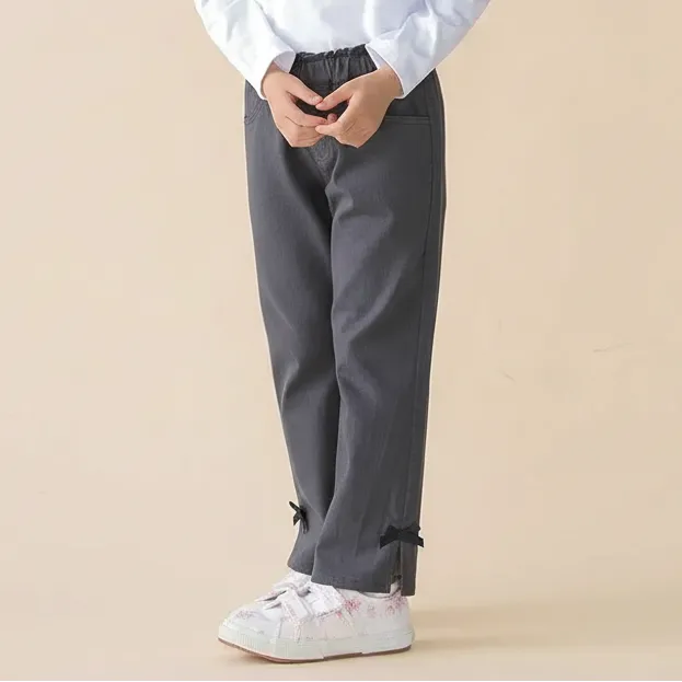 リボンプリントカラーデニムロングパンツ(95~150cm)