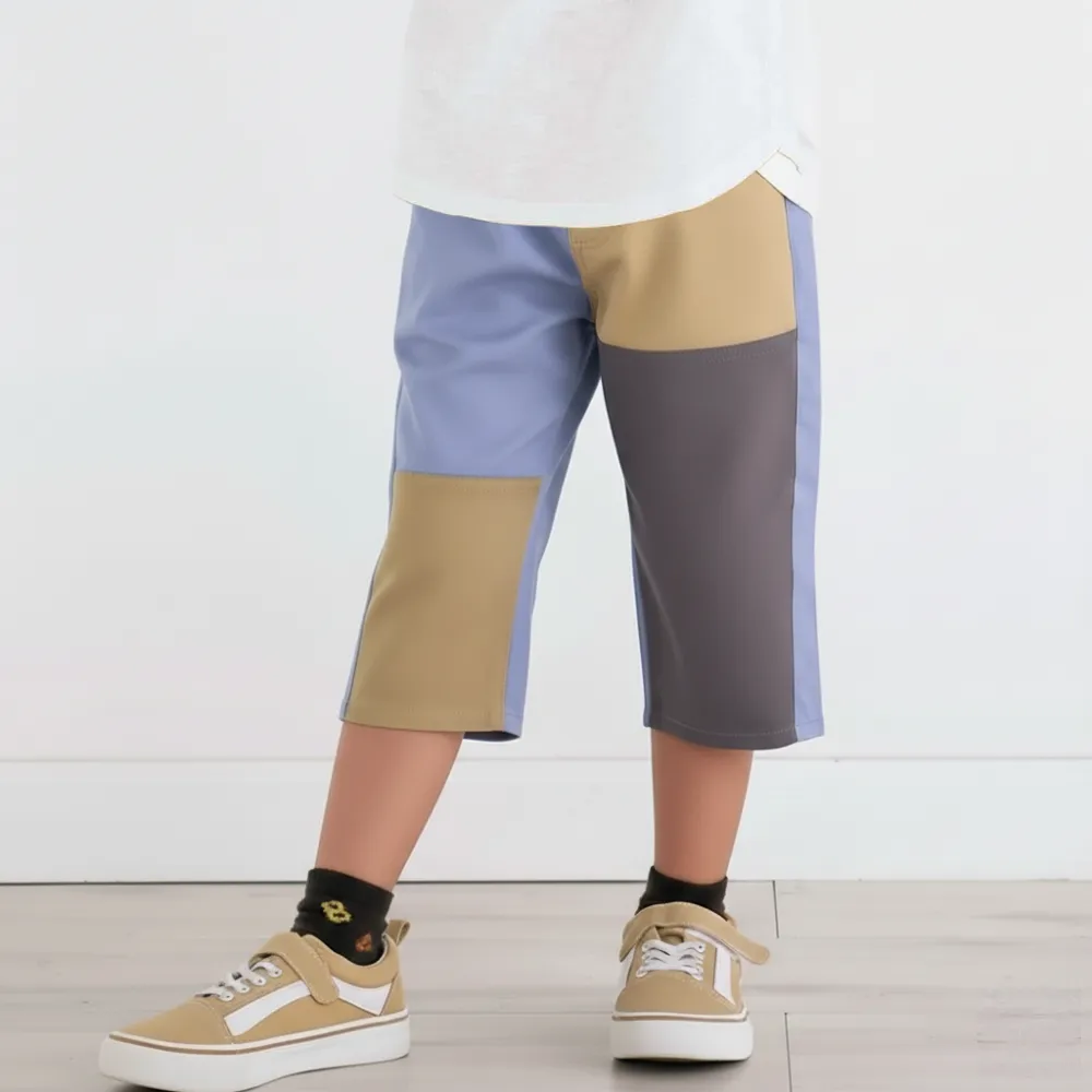 【らくのび】バイカラー7分丈パンツ(80~130cm)